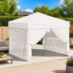 Folding Party Tent with Sidewalls White 3x3m Outdoor Canopy Gazebo Camping Event