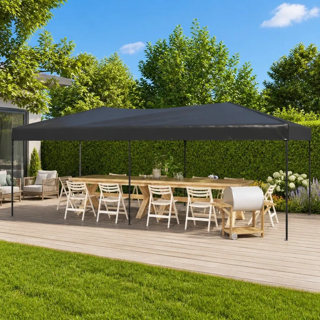 Folding Party Tent Outdoor Gazebo 3x6m Anthracite 210D Oxford Fabric Steel Frame