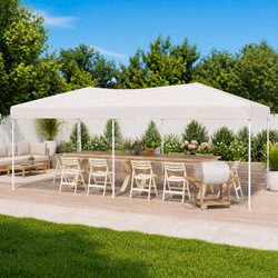 Folding Party Tent White 3x6m Outdoor Gazebo Marquee Canopy Garden Pavilion