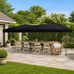 Folding Party Tent Black 3x6 m Outdoor Gazebo Marquee Camping Event Shelter