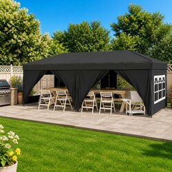Folding Party Tent with Sidewalls Anthracite 3x6 m Outdoor Canopy Gazebo