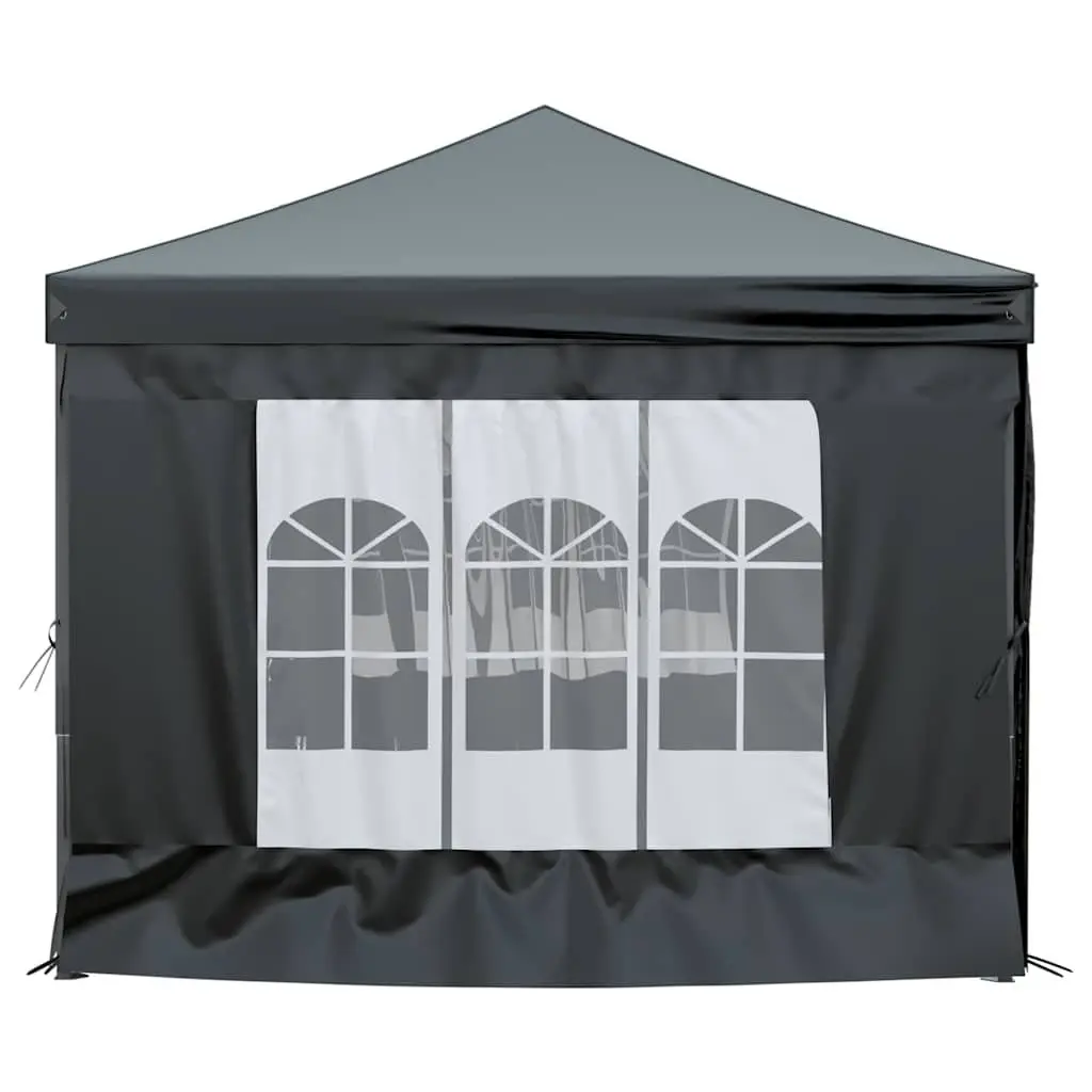 Folding Party Tent with Sidewalls 3x6m Black Outdoor Canopy Gazebo