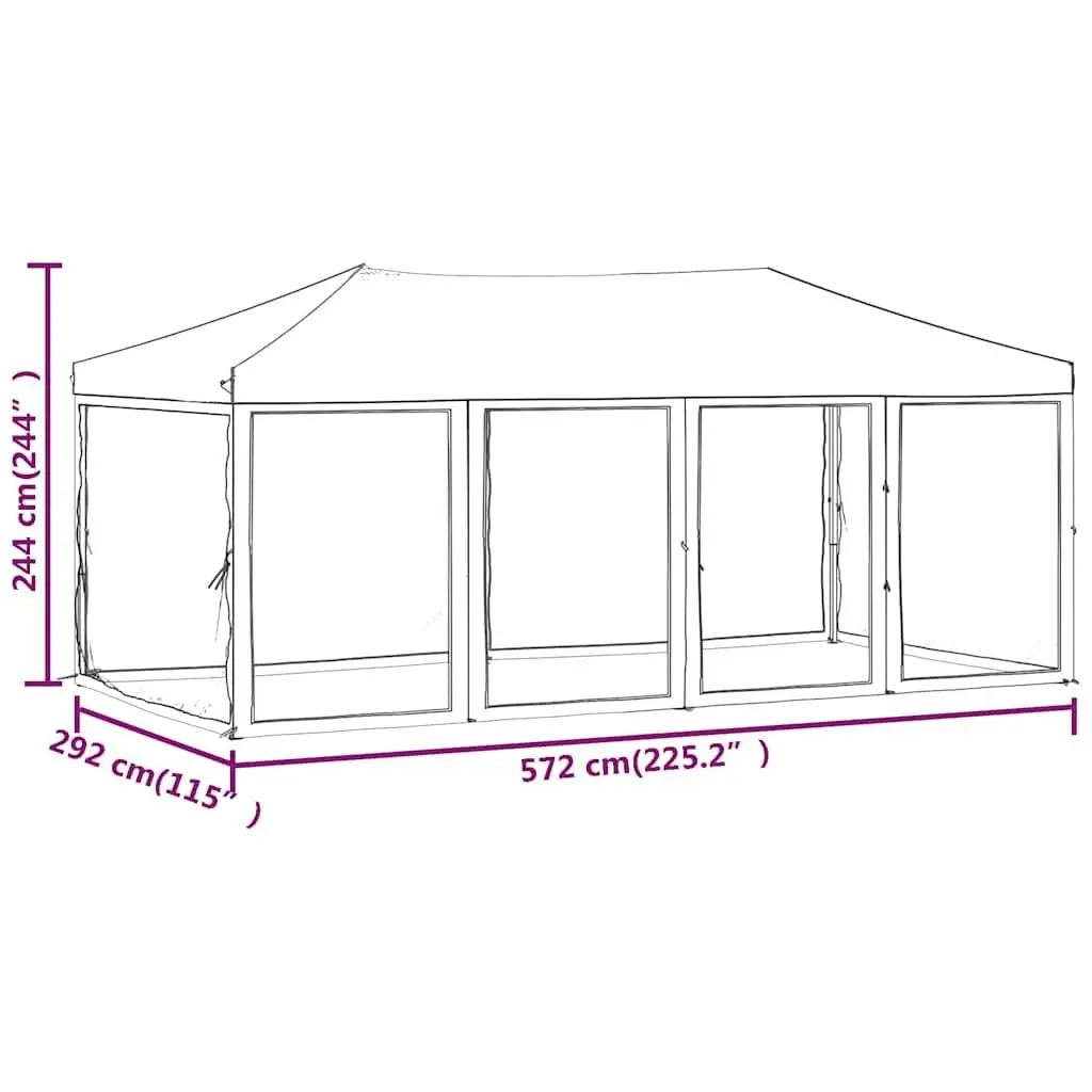 Folding Party Tent with Sidewalls 3x6m Taupe Outdoor Canopy Gazebo