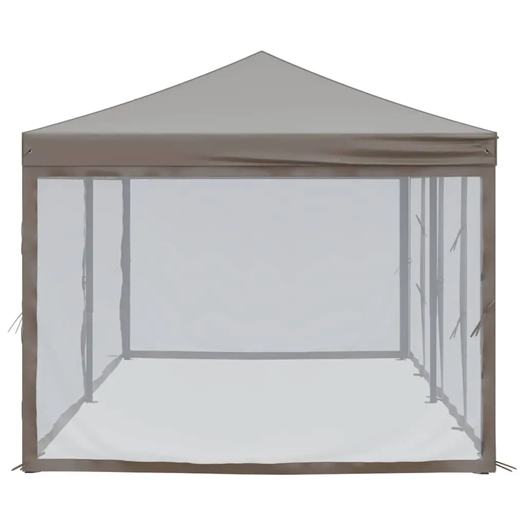 Folding Party Tent with Sidewalls 3x6m Taupe Outdoor Canopy Gazebo