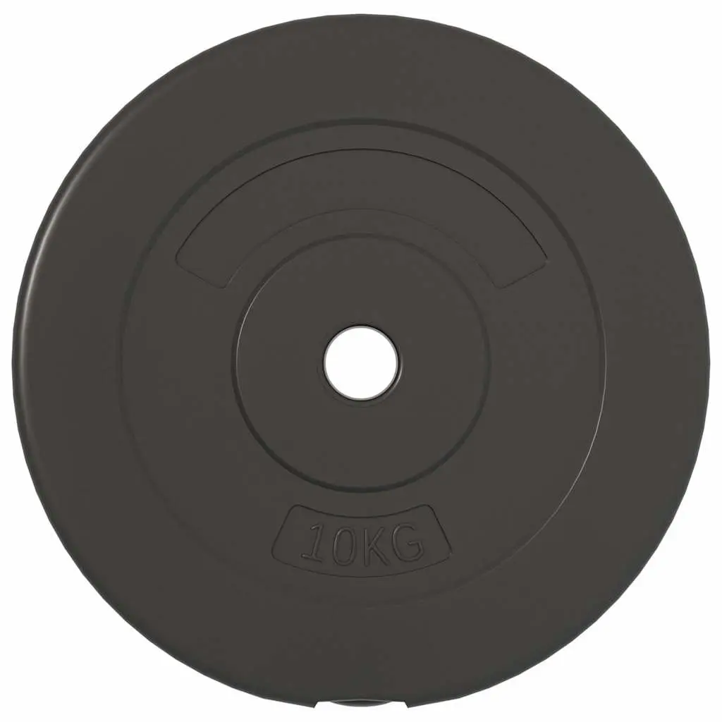 Weight Plates Cement 30 kg Home Gym Training 4 pcs Black