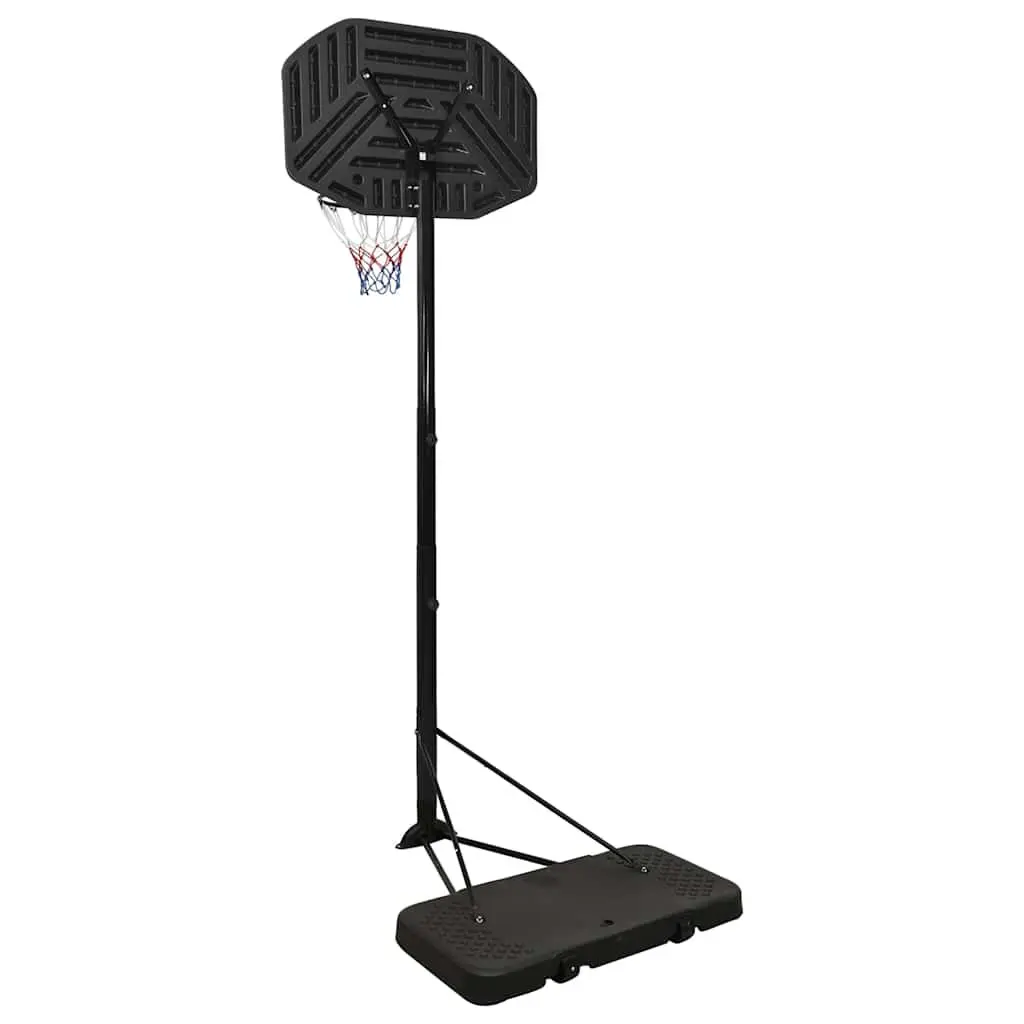 Basketball Hoop Adjustable Height 258-363 cm Portable Black Steel Rim Nylon Net