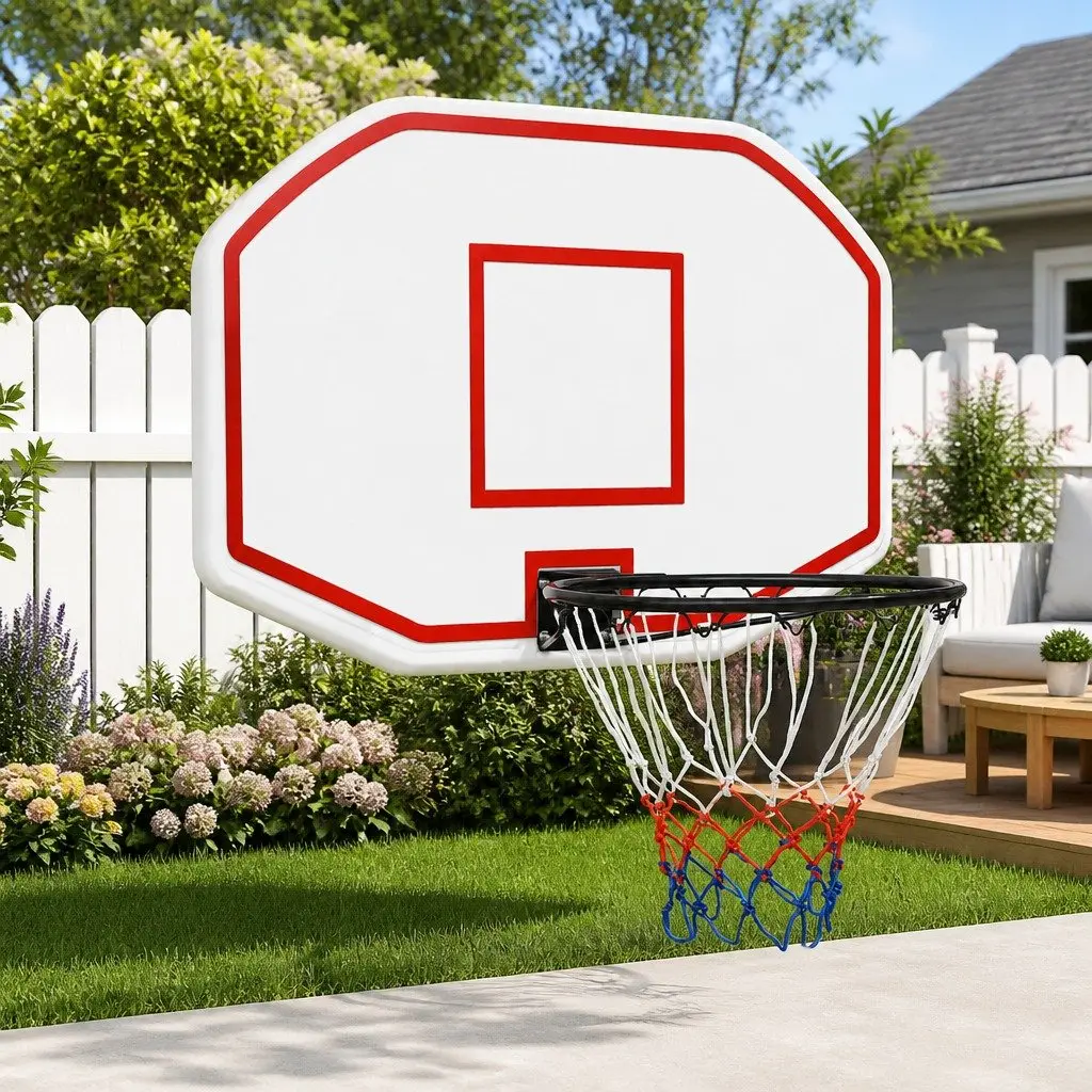 Basketball Backboard Wall-Mounted Indoor Outdoor 109x71cm White Polyethene