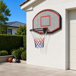 Basketball Backboard 90x60cm Black Polyethene Wall-Mounted Indoor Outdoor Hoop