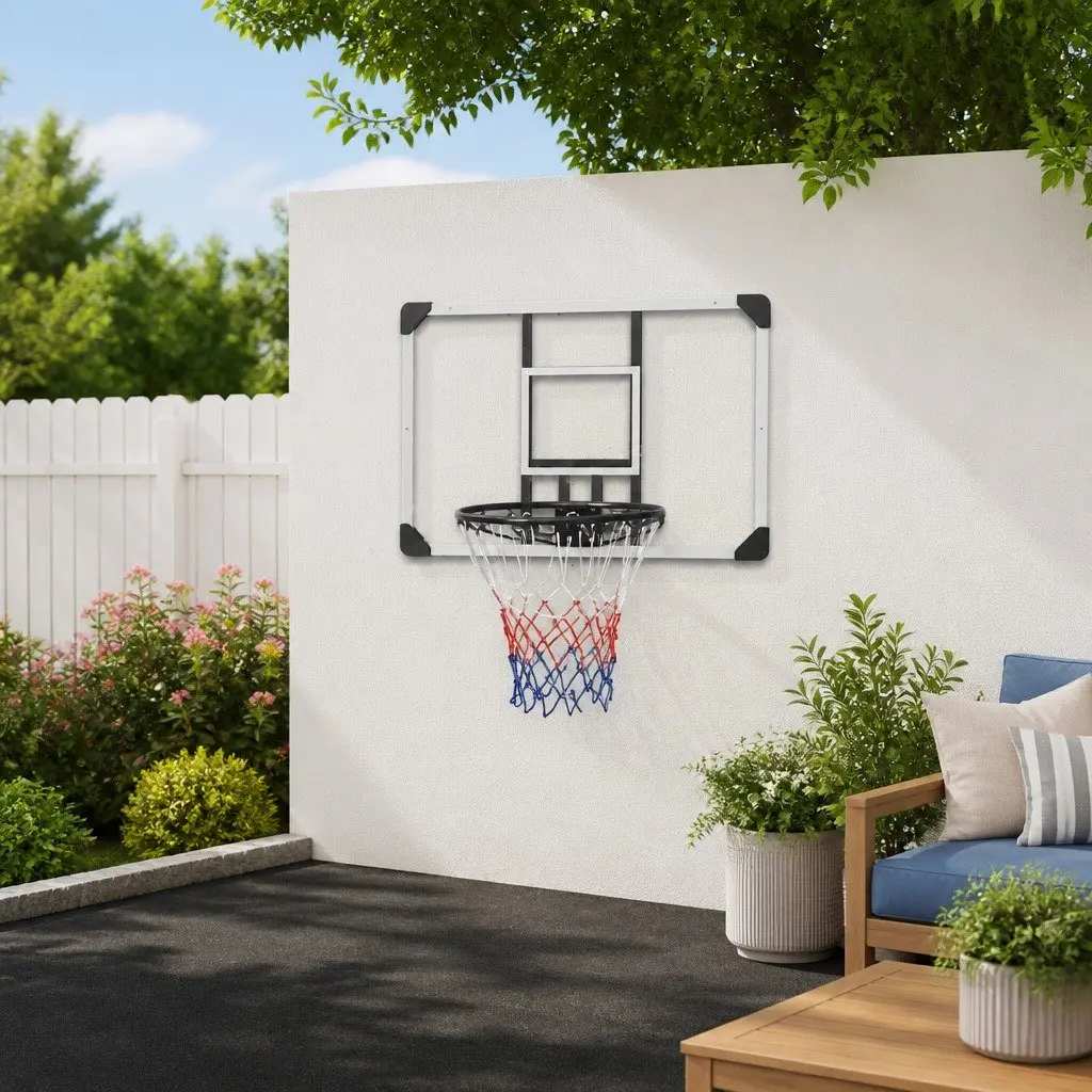 Basketball Backboard Transparent Polycarbonate Wall-Mounted 90x60cm