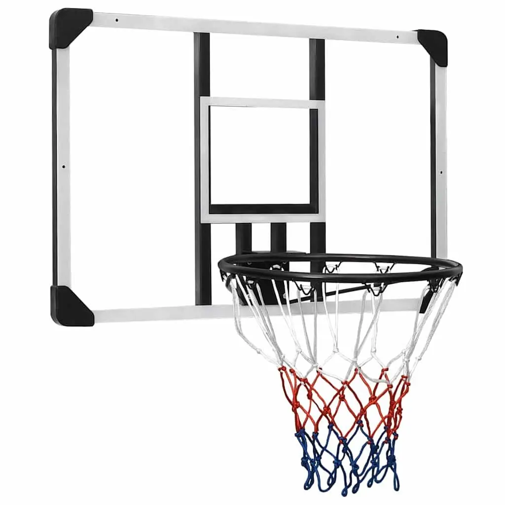 Basketball Backboard Transparent Polycarbonate Wall-Mounted 90x60cm