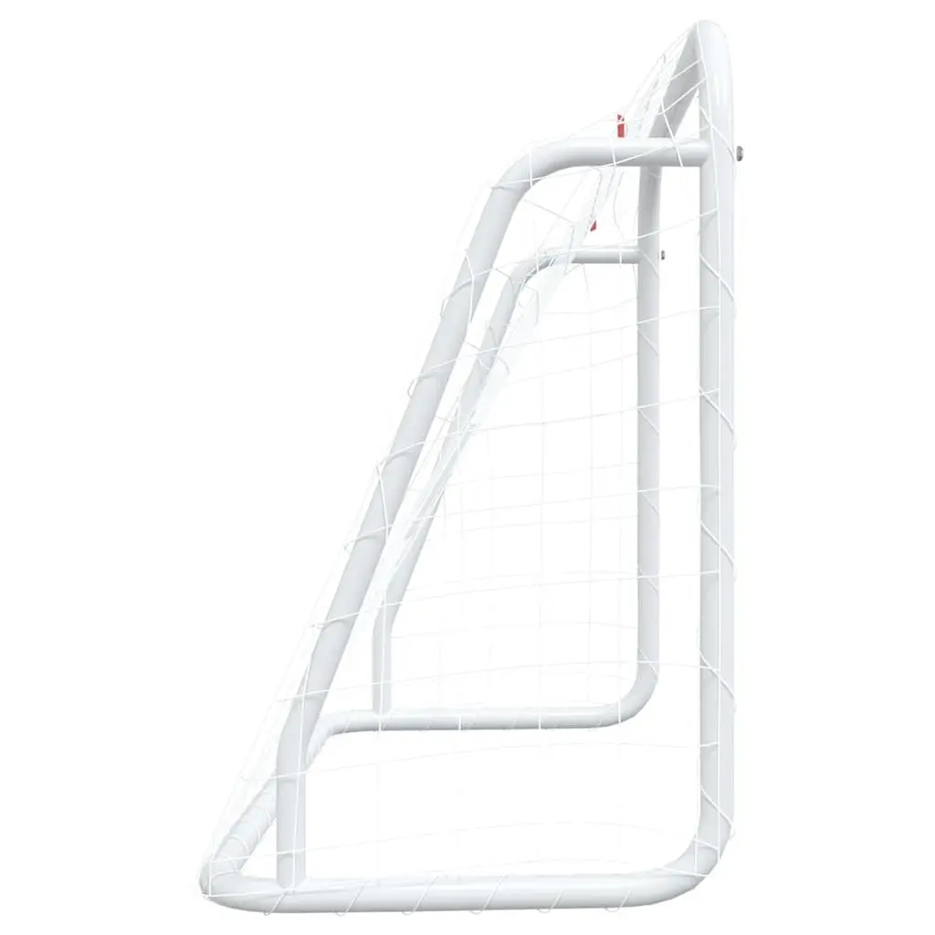 Football Goal with Net Steel Frame 125x96x60cm White Polyester Training