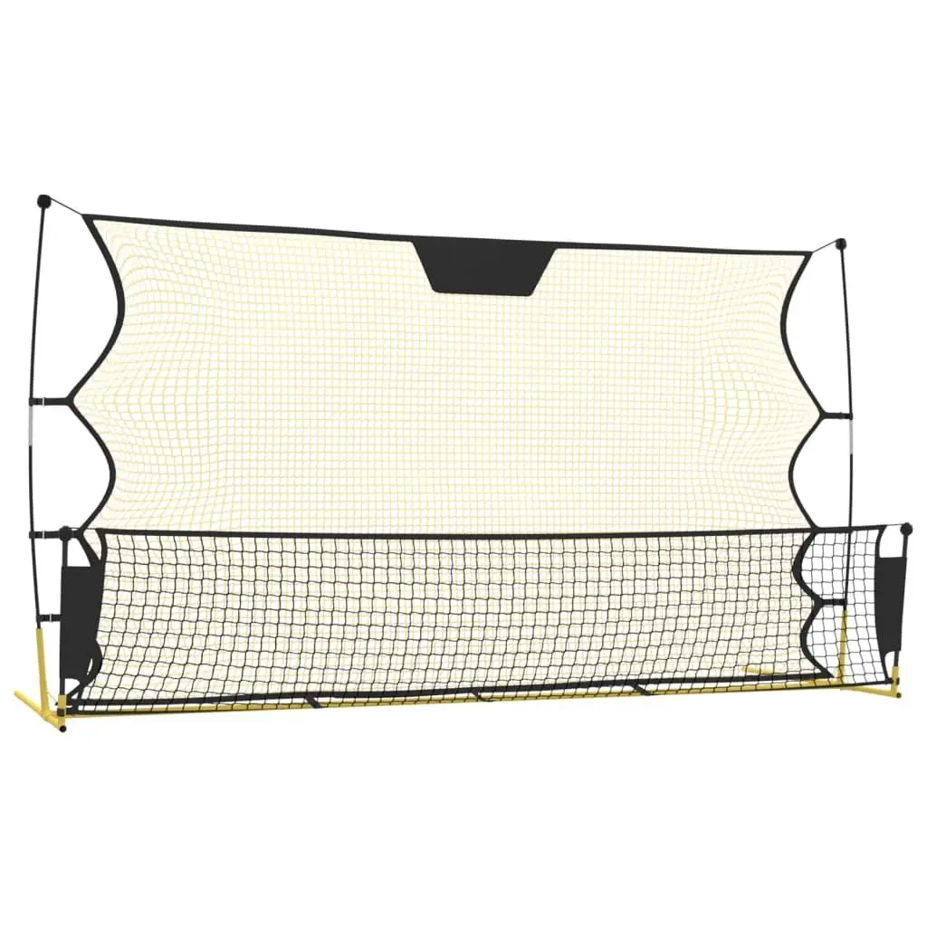 Football Rebounder Net Black and Yellow 183x85x120 cm Soccer Training Rebound