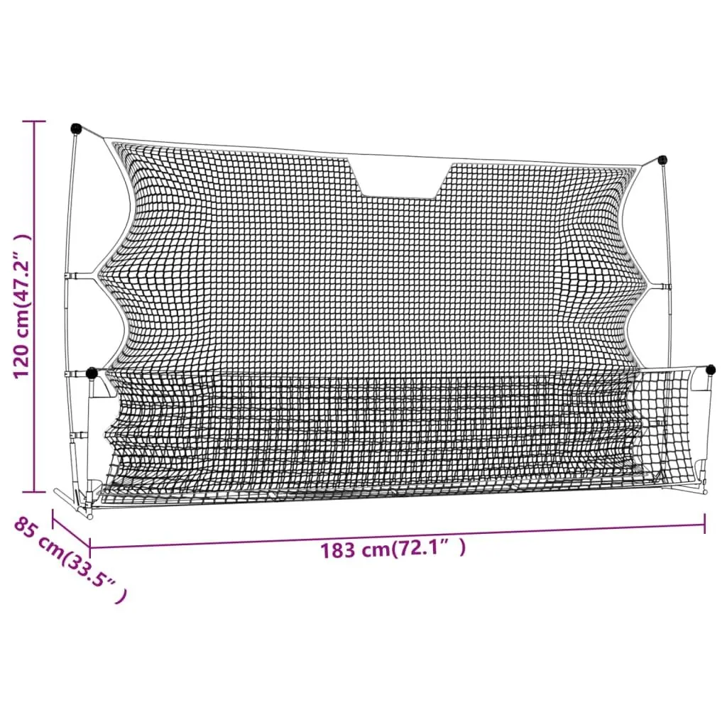 Football Rebounder Net Black and Yellow 183x85x120 cm Soccer Training Rebound