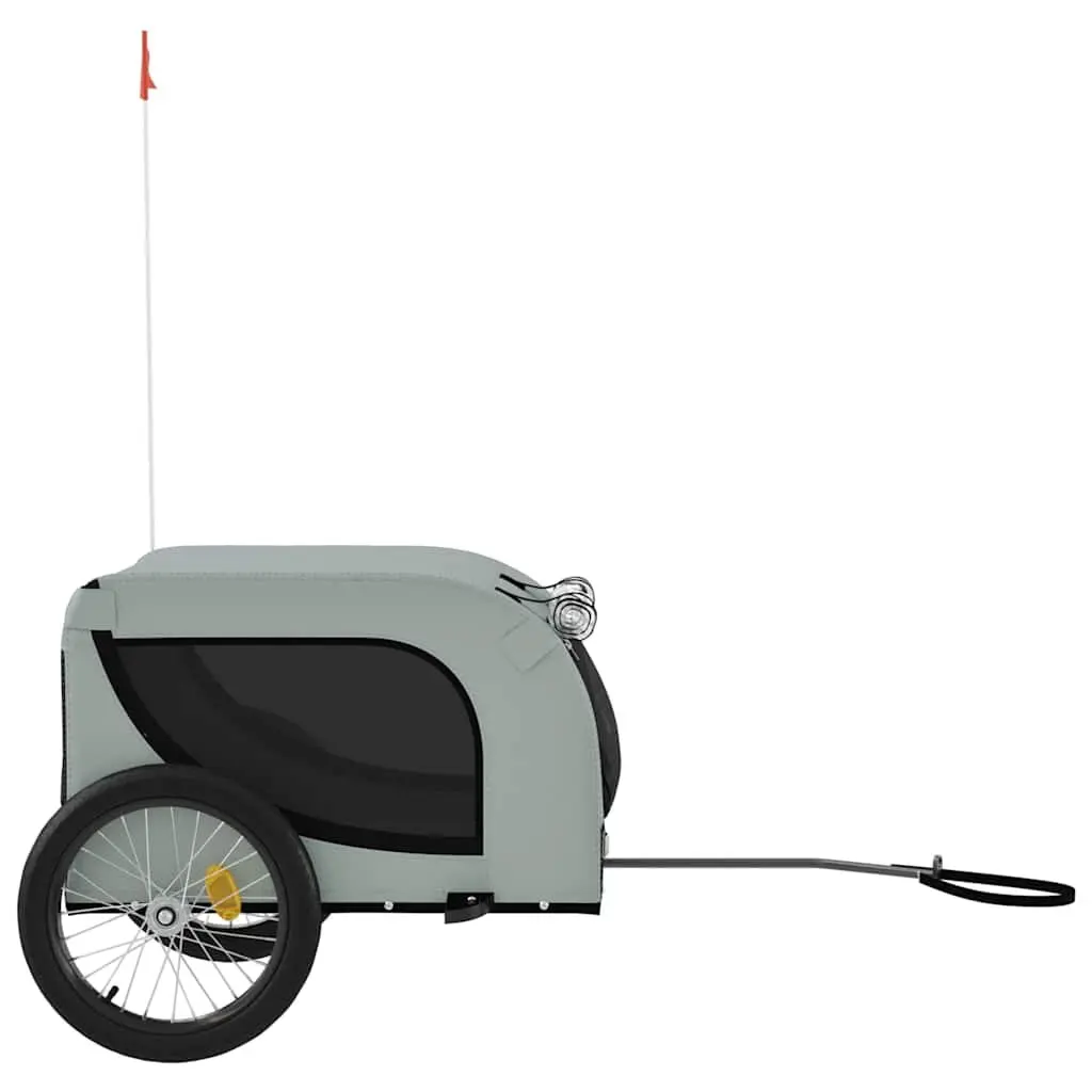 Pet Bike Trailer Oxford Fabric Durable Iron Frame Small Dog Bicycle Attachment Grey