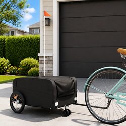 Bike Trailer Black 45kg Cargo Cart Hauling Heavy Goods Bicycle Accessories