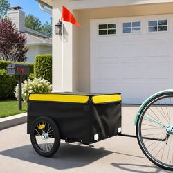 Bike Trailer 45kg Load Capacity Iron Cart Heavy Duty Bicycle Cargo Transport
