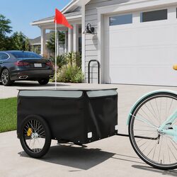 Bike Trailer 45kg Load Capacity Heavy Duty Iron Cargo Cart Bicycle Hauling