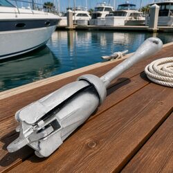 Folding Anchor 4kg Silver Cast Iron 4-Claw Boat Docking Watercraft Grapnel