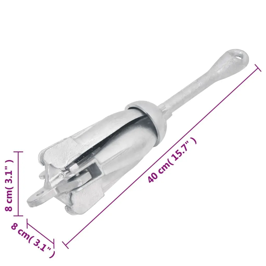 Folding Anchor 4-Claw Grapnel Boat Docking Watercraft Silver Portable Compact