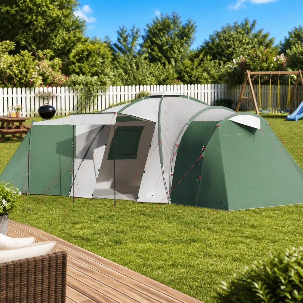 Dome Tent Waterproof Family Camping Shelter 12-Person Green