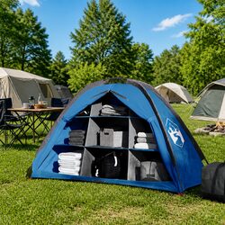 Storage Tent 9 Compartments Blue Camping Organiser Waterproof Portable Hiking