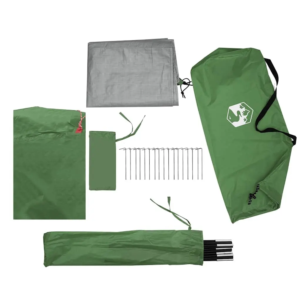 Camping Tent 10-Person Waterproof Green Cabin with Detachable Rainfly and Mosquito Mesh