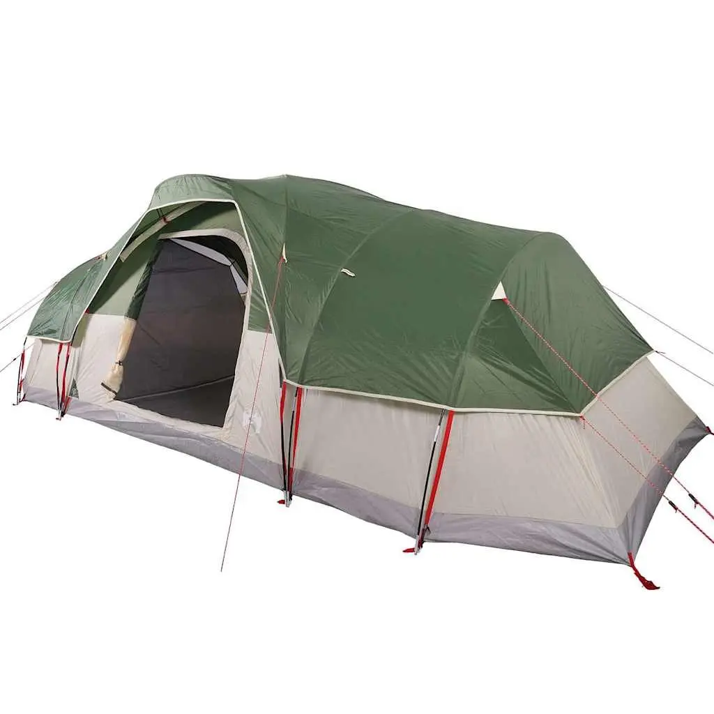 Dome Tent Waterproof Green Family Camping Shelter 11-Person Fibreglass