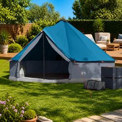 Family Camping Tent 6-Person Tipi Blue Waterproof Outdoor Hiking Shelter