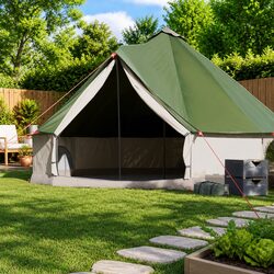 Family Camping Tent 8 Person Tipi Waterproof Green Outdoor Adventure Shelter
