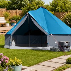 Family Camping Tent 8-Person Tipi Blue Waterproof Weather-Resistant Outdoor