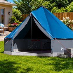 Family Camping Tent 10 Person Tipi Blue Waterproof Outdoor Adventure Shelter