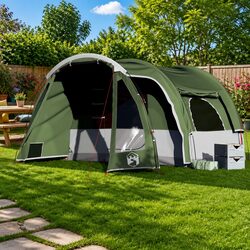 Family Tent 6-Person Green Waterproof Camping Outdoor Shelter Portable Easy