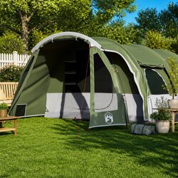 Family Tunnel Tent 8-Person Green Waterproof Camping Shelter Easy Setup