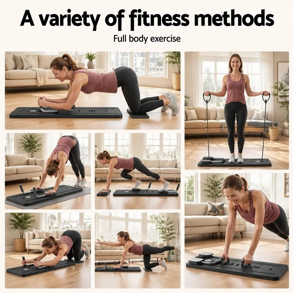 Pilates Board Foldable Reformer Multi Functional Exercise Trainer Full Body