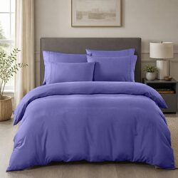 King Bamboo Cooling Quilt Cover Set 2000TC Pillowcases Bedding Royal Blue
