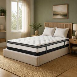 King Single Osteopedic Euro Top Pocket Spring Mattress Medium Firm Hybrid Foam