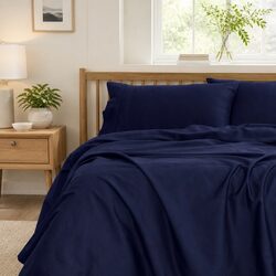 Queen Bamboo Cotton Sheet Set 1000TC Flat Fitted Pillowcases Bedroom Linen