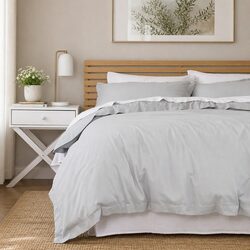 Bamboo Cotton Quilt Cover Set King 1000TC Bedding Pillowcases Cool Grey