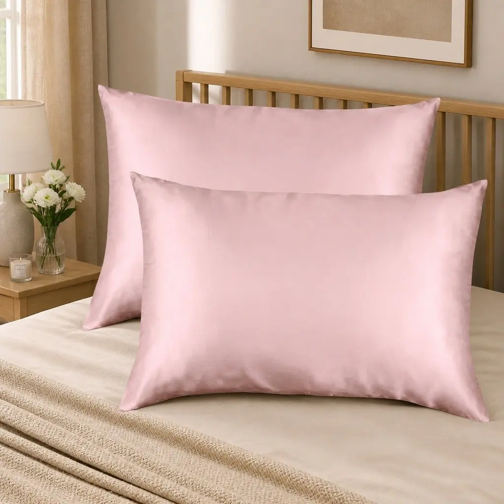 Mulberry Silk Pillowcase Twin Pack 51x76cm Hypoallergenic Breathable Luxurious