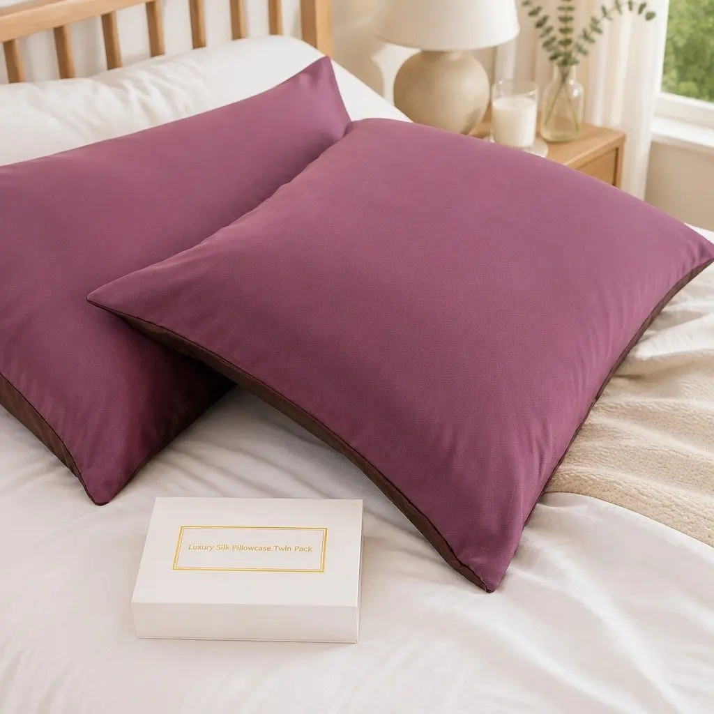 Mulberry Silk Pillowcase Twin Pack 51x76cm Hypoallergenic Sleep Luxury Bedding