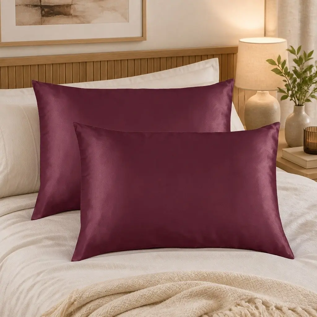 Mulberry Silk Pillowcase Twin Pack 51x76cm Hypoallergenic Sleep Luxury Bedding