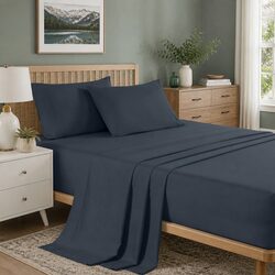 Bamboo Cooling Sheet Set Double 2000TC Charcoal Bedding Sheets Microfibre Blend