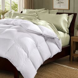 Goose Feather Down Quilt Single 500GSM All-Season Warmth Cotton Cover Bedding