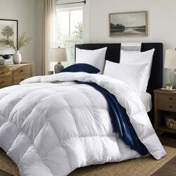 Duck Down Quilt Queen 210x210cm 50% Feather 50% Down 233TC Cotton Cover