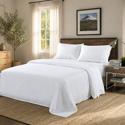 Bamboo Sheet Set Double Size Bed Sheets Flat Fitted Pillowcases Bedroom Linen