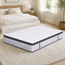 King Single Pocket Spring Mattress Medium-Firm 5-Zone Support Latex Foam