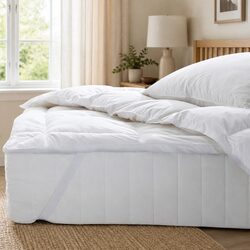 Single Mattress Topper Goose Feather Down 1000GSM Plush Luxury Bed Topper