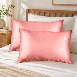 Mulberry Silk Pillowcase Twin Pack 51x76cm Blush Hypoallergenic Breathable