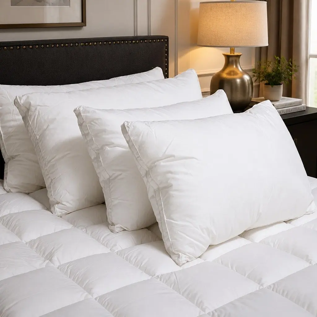 Hotel Pillow Signature Gusseted Design Head Neck Support Cotton Cover