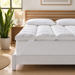 Duck Feather Down Mattress Topper King Single 1800GSM Baffle Box Design